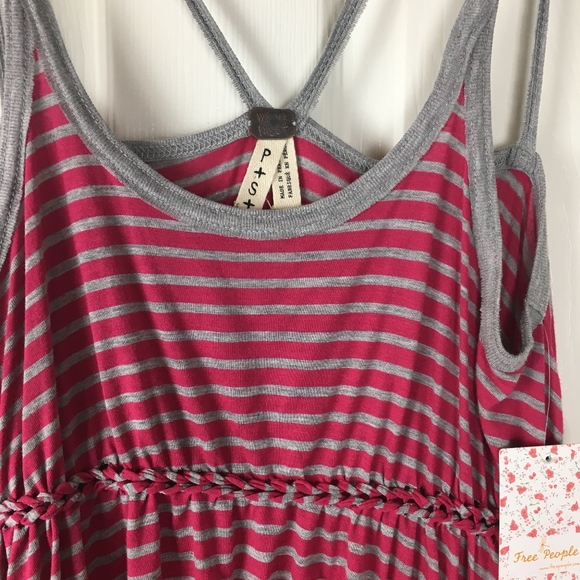 NWT Free People Fuchsia Gray Tank Sz Small - Picture 3 of 3